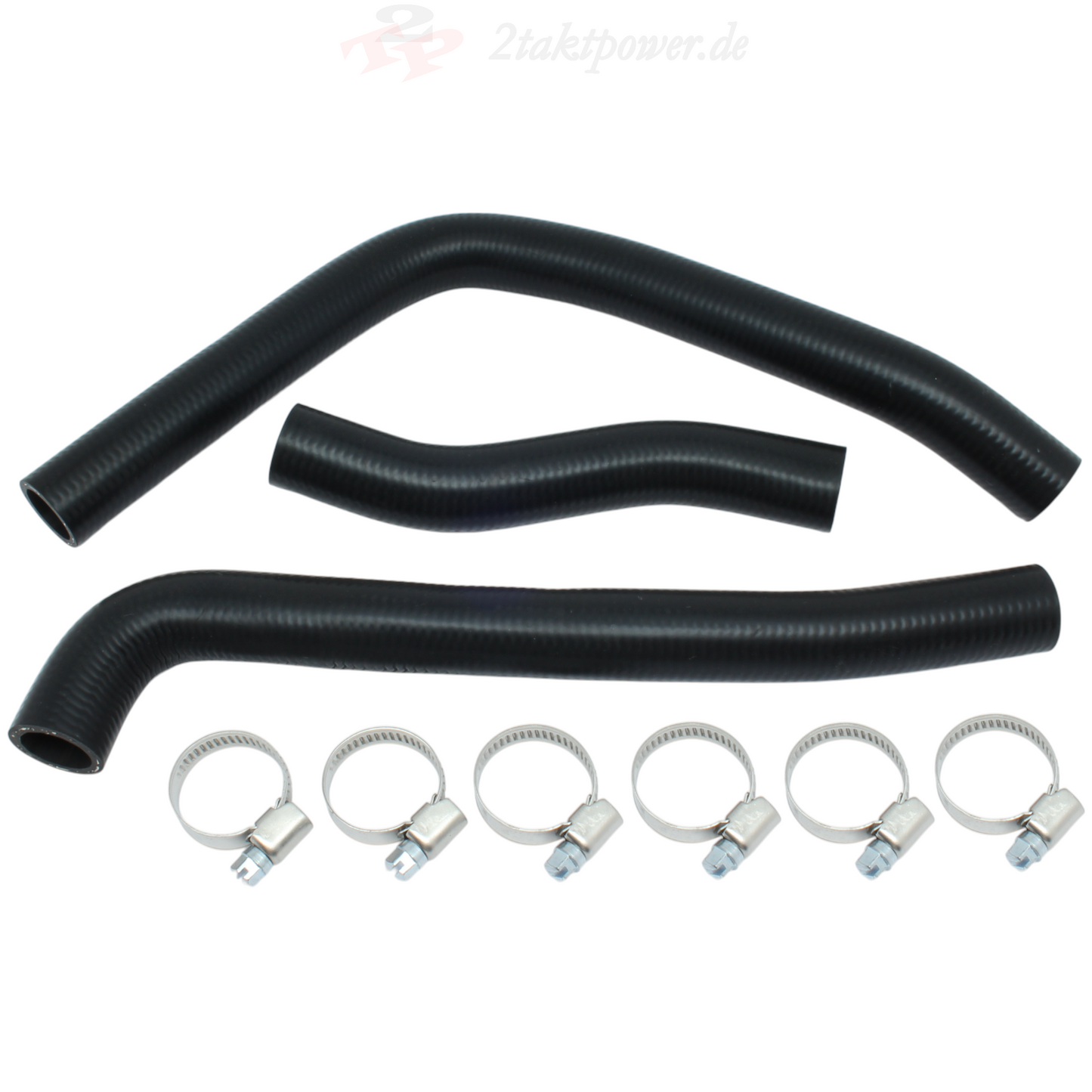 Kühlerschläuche mit Edelstahl Schauschellen für Kawasaki KMX 125. OE-Referenznummern: 390621189 / 390621190 / 390621275