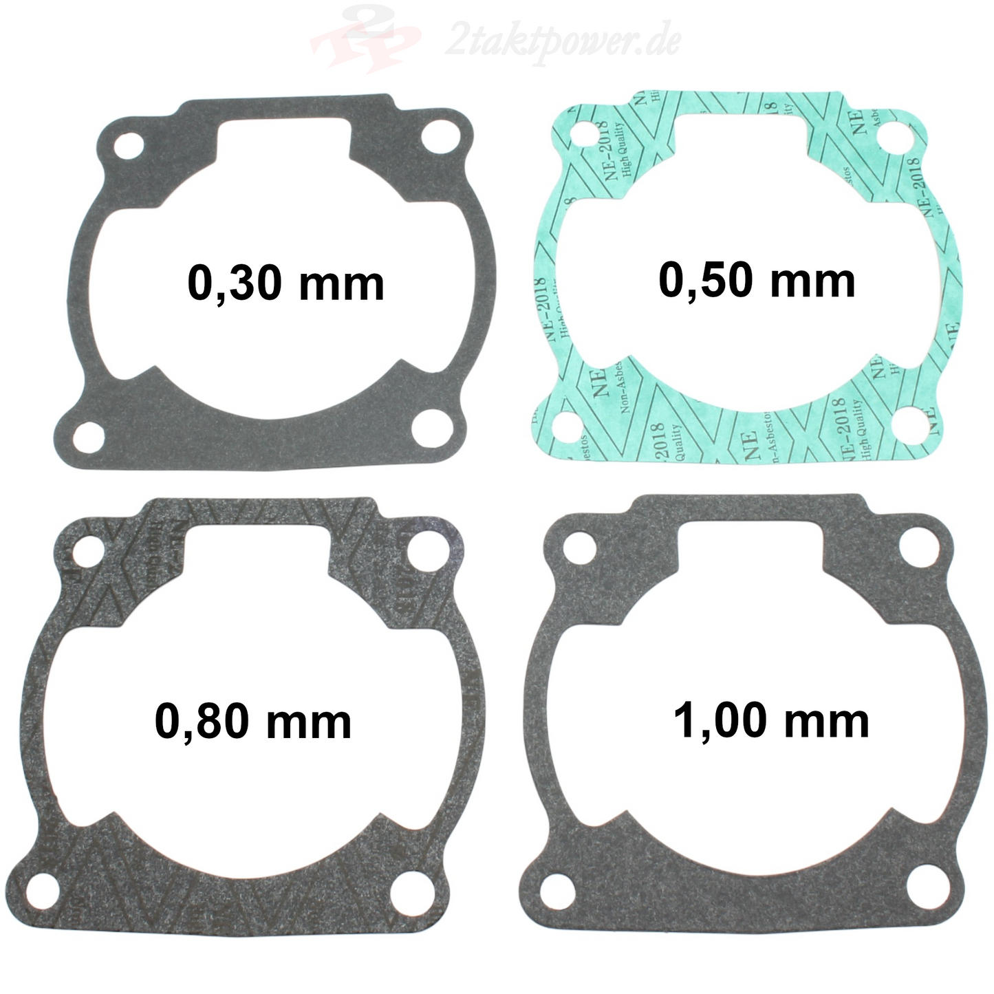Zylinderfußdichtungen in den Dicken 0,3 0,5 0,8 1,0 mm für Kawasaki KMX 125 Zylinder Motor. OE-Referenznummer: 110091880