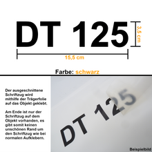 Lade das Bild in den Galerie-Viewer, Aufkleber &quot;DT 125&quot; - Design 1
