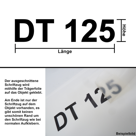 Aufkleber "DT 125" - Design 1